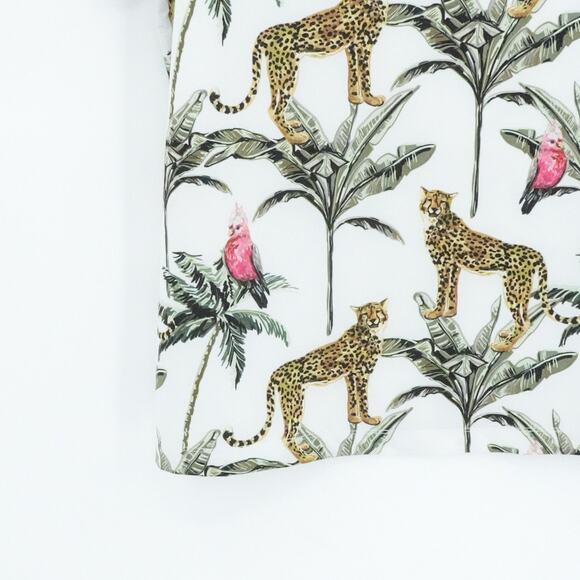 Bad Birdie Shirt Men Large White Cheetah Parrot Palm Print Golf Performance - Picture 11 of 15